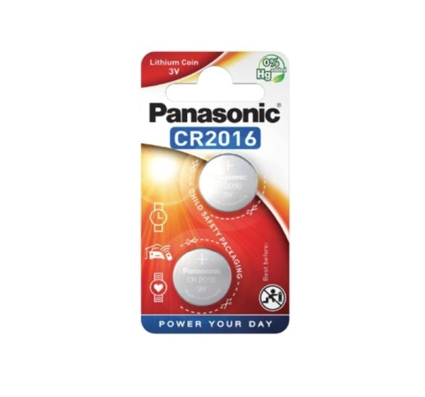 Panasonic CR2016 baterijas Panasonic litija iepakojumā 2 gb.