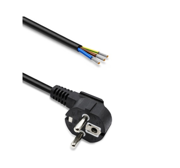 Qoltec ® 5.0m Кабель питания угловая вилка SCHUKO CEE 7/7 (E/F) Cu зачищенный и припаянный