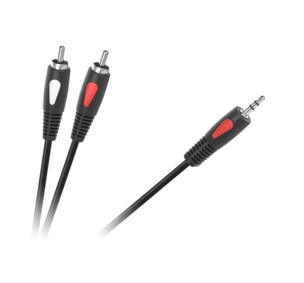 CABLETECH Audio savienotājvads 3.5 mm spraudnis - 2xRCA spraudņi | Garums 1.8 m