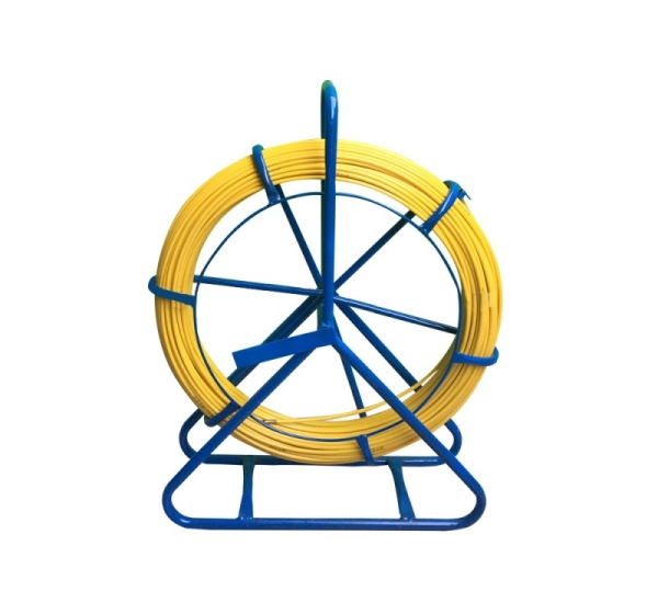 ElectroBase ® FRP Fiberglass Cable Puller Rod | Duct Rodder on Stand | 4.5mm Diameter | Length 150m
