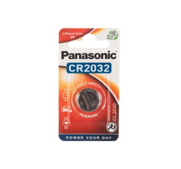Panasonic Аккумуляторы CR2032 Panasonic lithium в упаковке 1 гб.