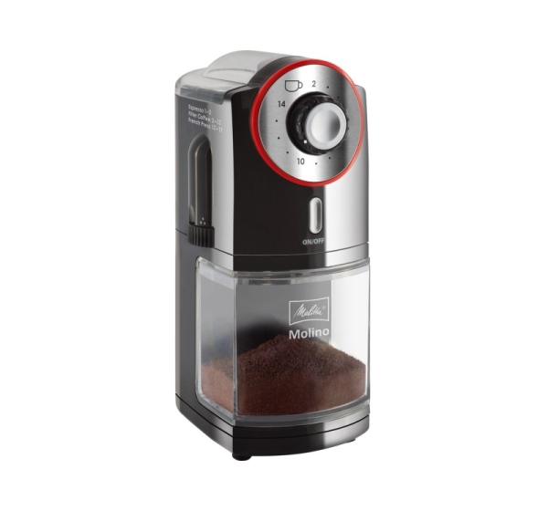 Melitta Molino 100 W Black, Red, Stainless Steel