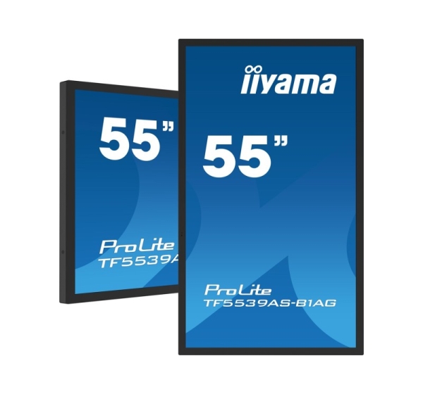 iiyama TF5539AS-B1AG Signage Display Kiosk design 138.7 cm (54.6") LED 435 cd/m² 4K Ultra HD Black Touchscreen Built-in processor Android 11 24/7