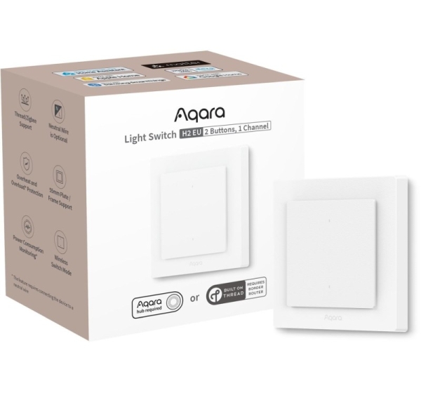 Switch Aqara Light H2 EU 2 buttons, 1 channel