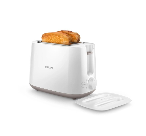 Philips Daily Collection Toaster HD2582/00 8 settings Integrated bun warming rack Compact design Dust cover