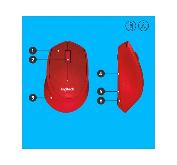 LOGITECH M330 Silent Plus Red - 2.4GHZ - EMEA 910-004911