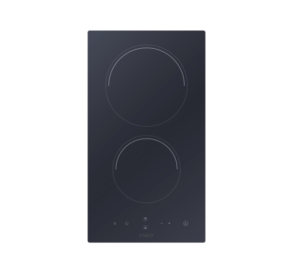 CANDY Ceramic Domino Hob CDH30, 2 cooking zones, Width 28.8 cm, Black color