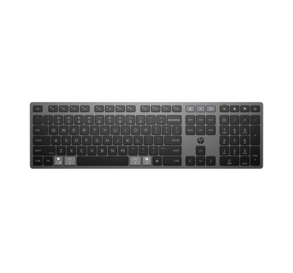 HP 725 Wireless Keyboard - Multi-Device, Dual-Mode, Programmable, Rechargeable - Nightfall Black, spill resistant - ENG 9T5B2AA#ABB