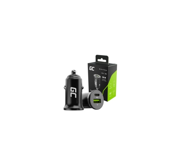 Green Cell GC PowerRide Nano38 38W 6A 1x USB-C 1x USB-A car charger