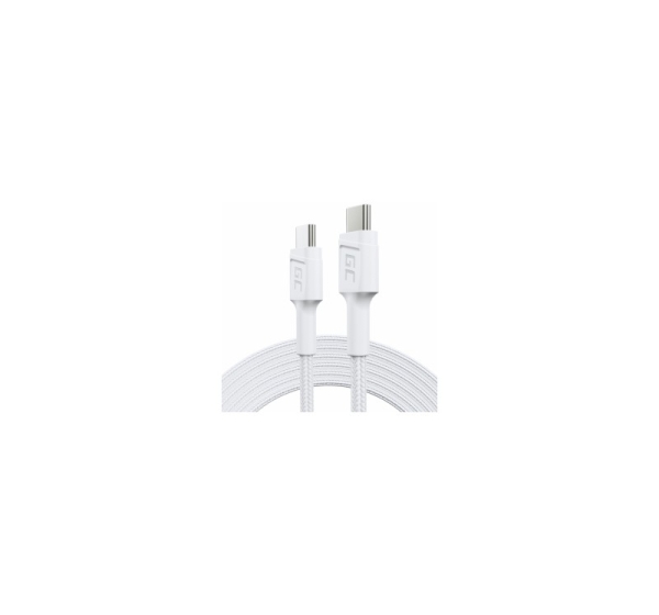 Kabelis Green Cell USB Type-C Male - USB Type-C Male PowerStream with Fast Charging 60W 2m White