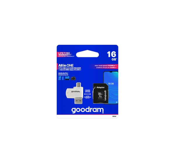 Goodram MicroSDHC 16GB All in one class 10 UHS I + Card reader