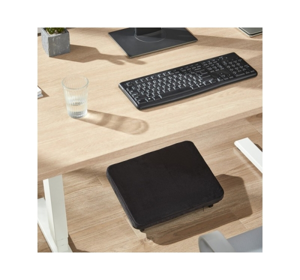 Maclean MC-460 Ergonomic Footrest Leg Foot Rest Infinitely Adjustable Angle Under Desk Removable Cushion Cushioned