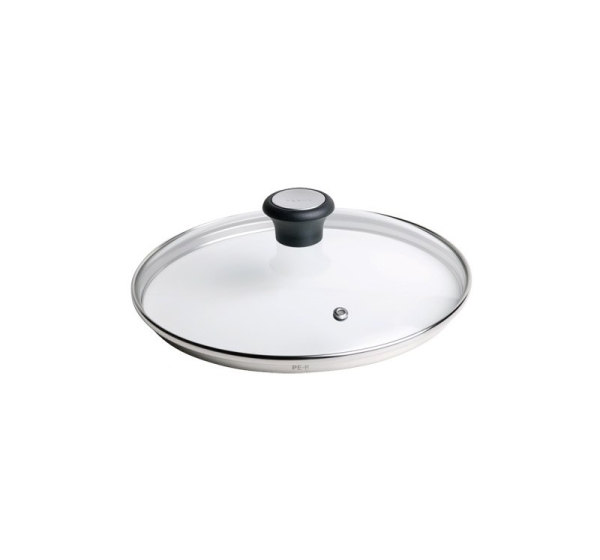 Tefal 28097612 pan lid Round Black, Stainless steel, Transparent