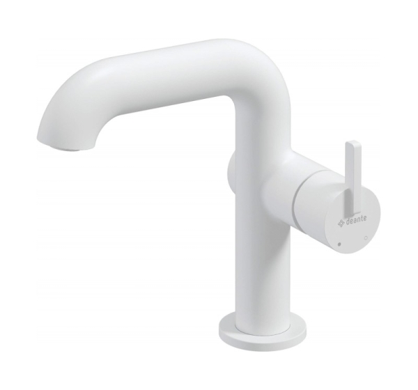 Washbasin mixer with rectangular spout