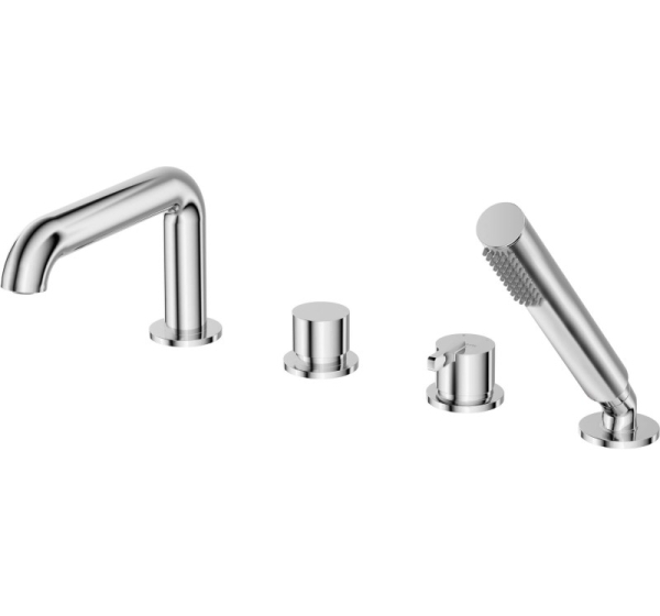 4-hole bath mixer with shower set