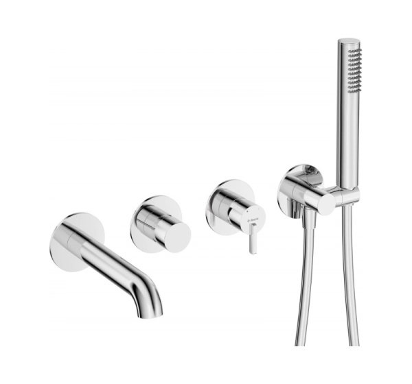 Concealed bath mixer with shower set