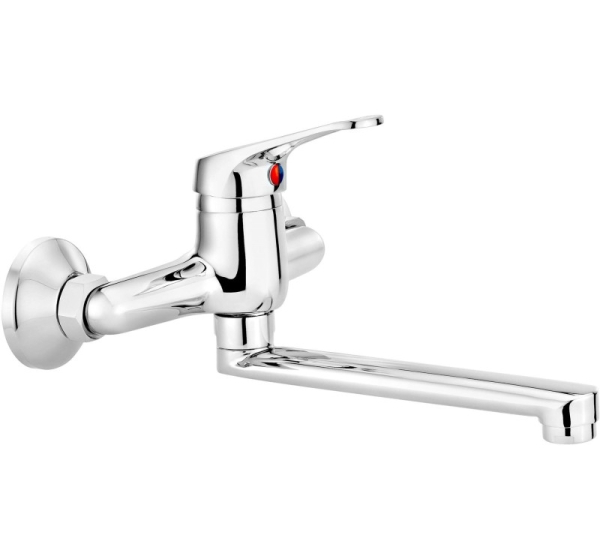 Wall-mounted washbasin mixer