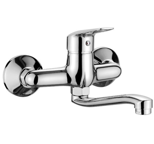 Wall-mounted washbasin mixer
