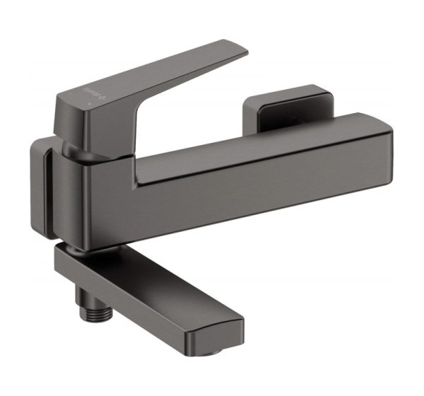 Wall-mounted bathtub mixer - with folding spout