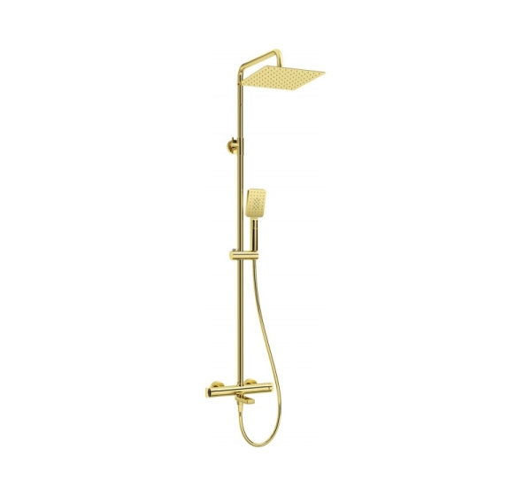 Rain shower with thermostatic bathtub faucet