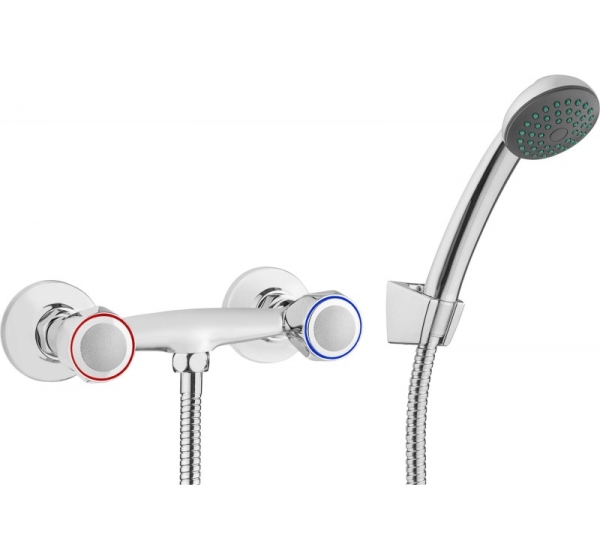 Wall-mounted shower faucet with shower set