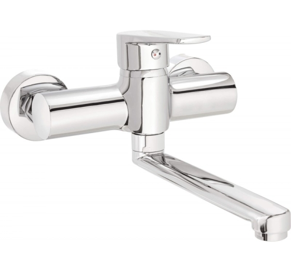 Wall-mounted washbasin mixer