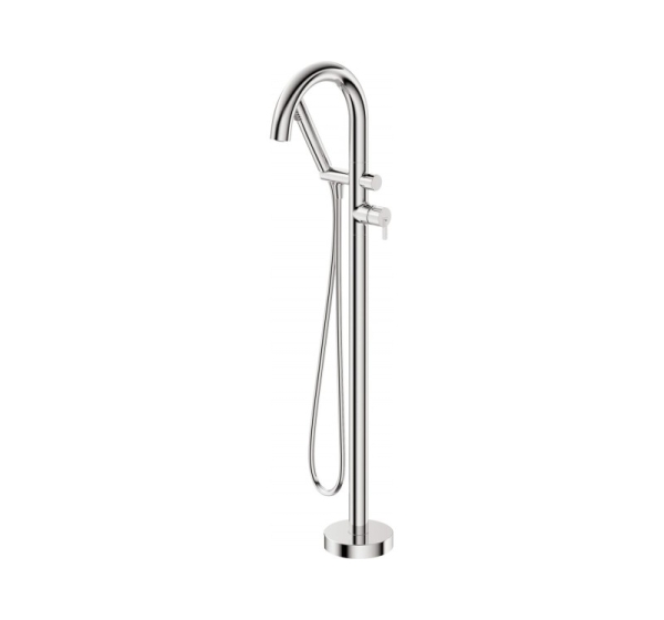 Freestanding bath faucet with shower set