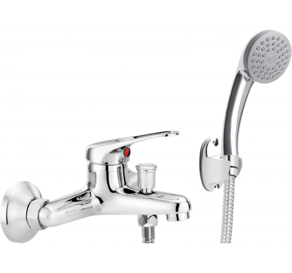Wall-mounted bathtub mixer with shower set