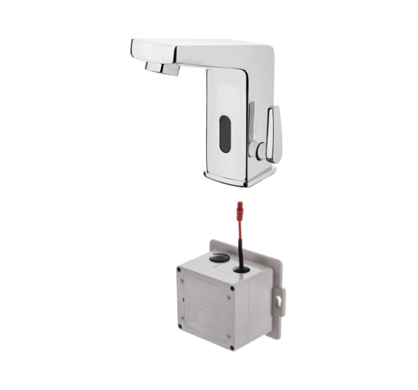 Touchless washbasin mixer with temperature control - 4xAA