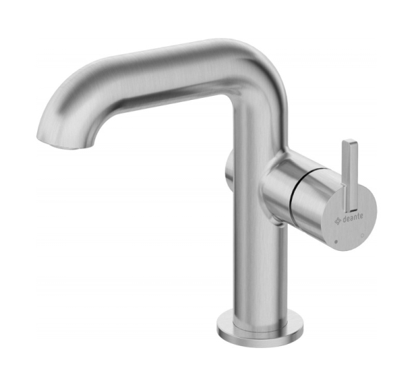 Basin mixer with rectangular spout