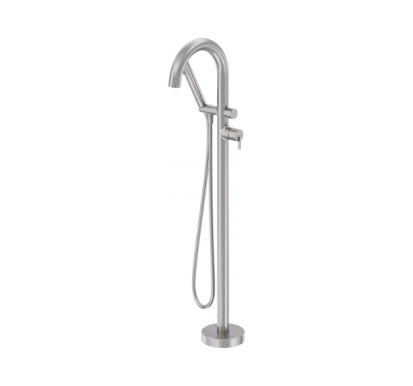 Freestanding bath mixer with shower set