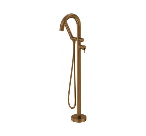 Freestanding bathtub faucet with shower set