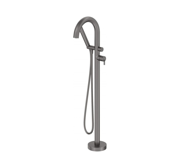 Freestanding bath faucet with shower set