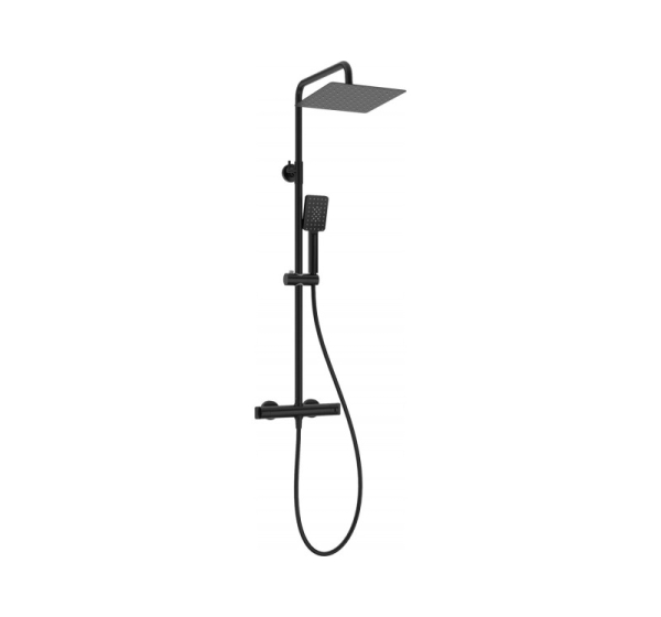 Rain shower with thermostatic shower mixer