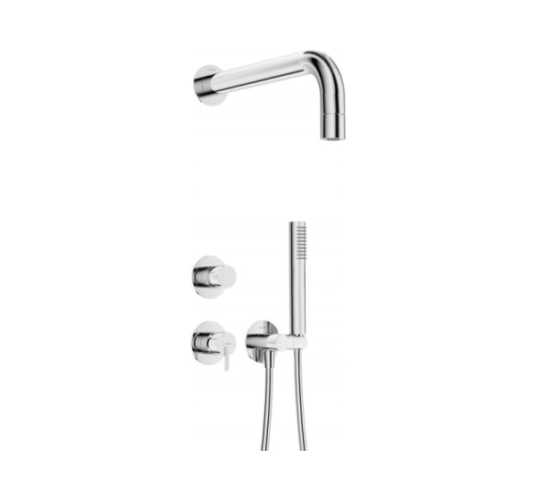 Concealed shower set with hand shower