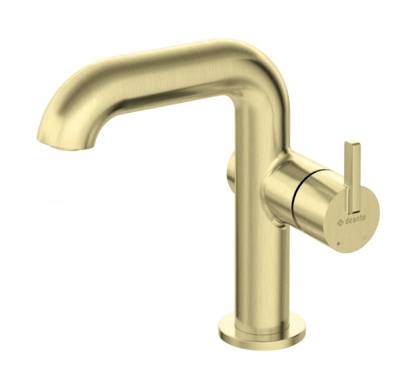 Basin mixer with rectangular spout