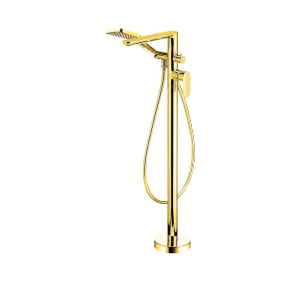 Freestanding bathtub mixer with shower set