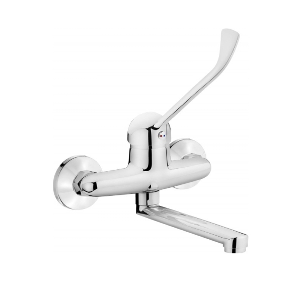 Wall-mounted washbasin mixer with lever Clinic