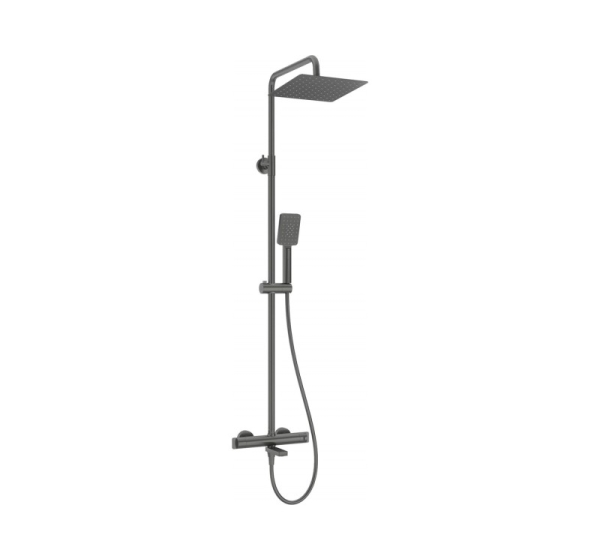 Showerhead with thermostatic bath mixer