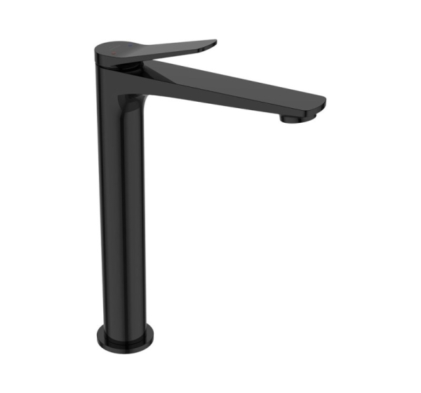 High basin mixer Nestos black gloss