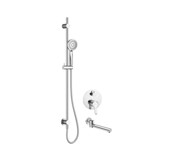 Concealed shower set with bath spout