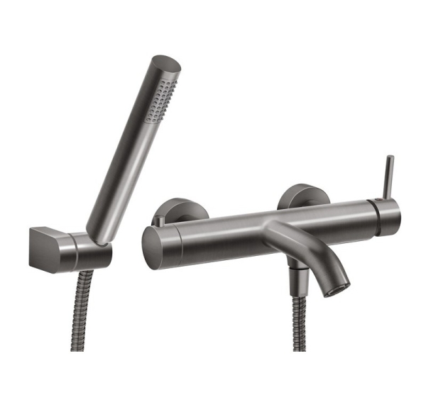 BATH MIXER WITH SHOWER SET GUN METAL
