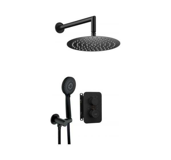 Concealed shower set with thermostatic BOX