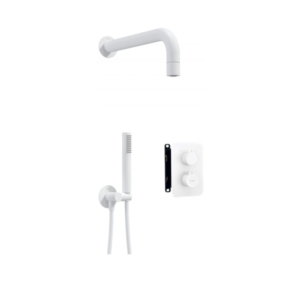 Thermostatic shower set w/ concealed box