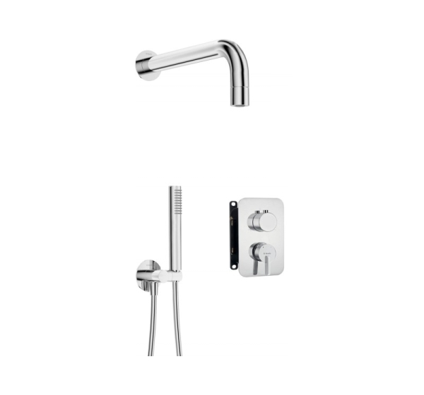 Concealed shower set with mixer BOX - with hand shower