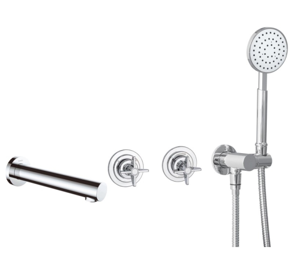 Concealed bath faucet with shower set