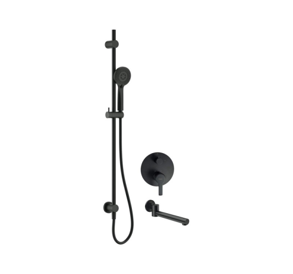 Concealed shower set with bath spout