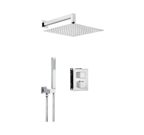 Concealed shower set with thermostatic BOX
