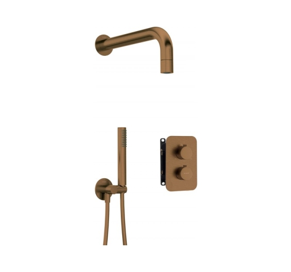 Concealed shower set with thermostat box