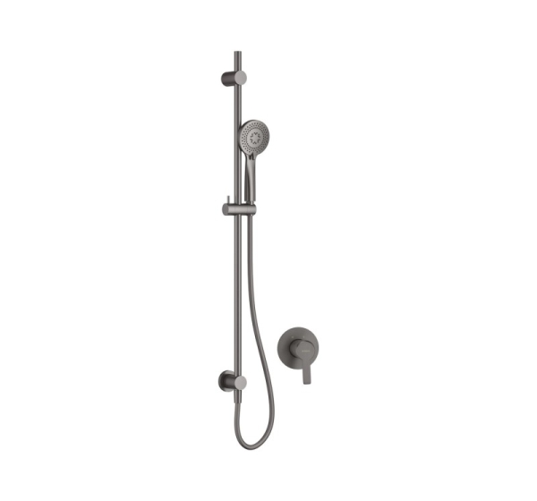 Concealed shower set with rail